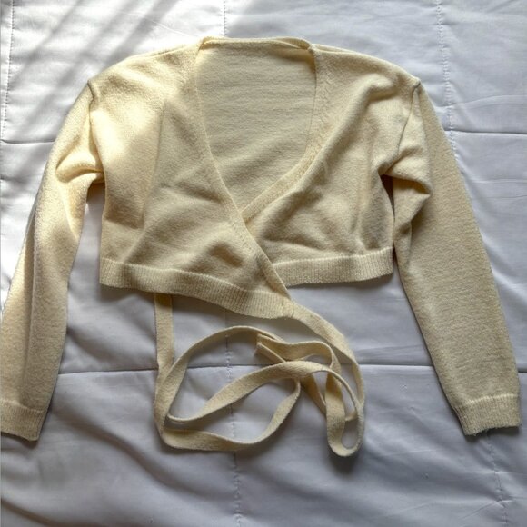 Cream Wrap Sweater - Picture 1 of 2
